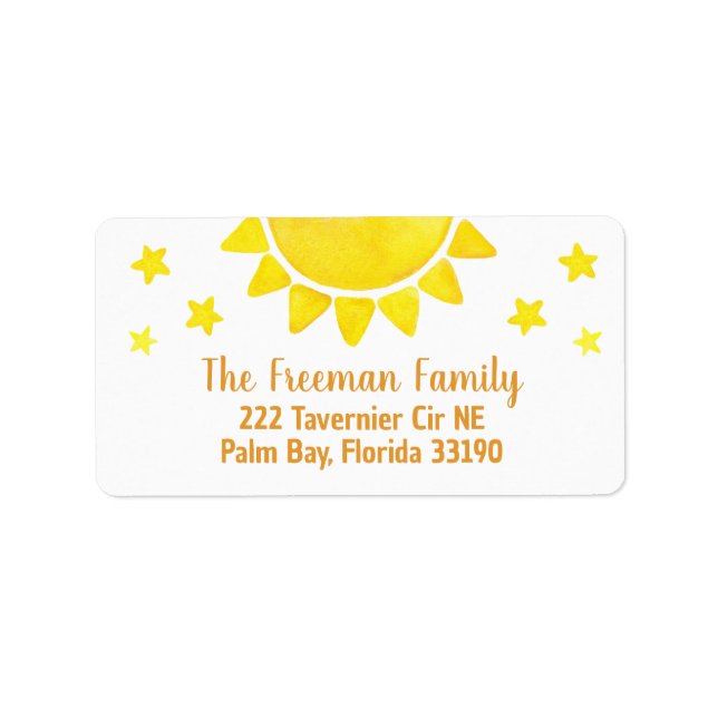 First Trip Around The Sun 1st Birthday Address Label (Front)