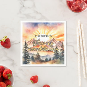 First Trip Around the Sun 1st Birthday Boho Nature Napkin