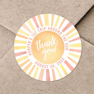 First Trip Around The Sun 1st Birthday Classic Round Sticker