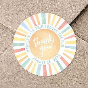 First Trip Around The Sun 1st Birthday Classic Round Sticker