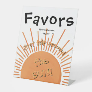 First Trip Around The Sun 1st Birthday Favors Sign