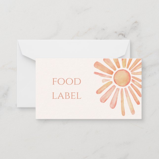 First Trip Around The Sun 1st Birthday Food Label Card (Front)