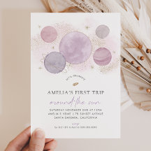 First Trip Around The Sun 1st Birthday Invitation