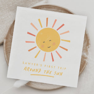 First Trip Around the Sun 1st Birthday Napkin