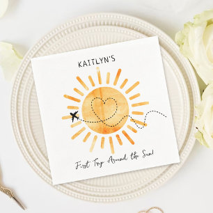 First Trip Around The Sun 1st Birthday Napkin