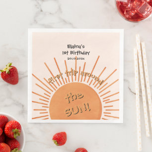 First Trip Around The Sun 1st Birthday Napkin