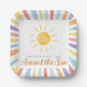 First Trip Around the Sun 1st Birthday Paper Plate