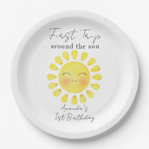 First Trip around the Sun 1st Birthday Paper Plate