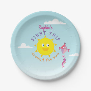 First Trip Around The Sun 1st Birthday Paper Plate