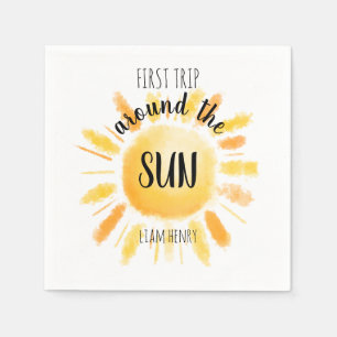 First Trip Around The Sun 1st Birthday Party Napkin