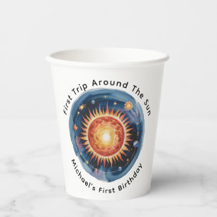 First Trip Around The Sun 1st Birthday Party Paper Cups