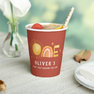 First Trip Around The Sun   1st Birthday Party  Paper Cups