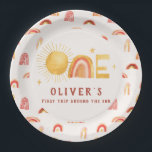 First Trip Around The Sun | 1st Birthday Party  Paper Plate<br><div class="desc">Starting with a fabulous printed invitation, set the tone with a unique design then carry the theme through the entire event. Your event will be picture perfect from beginning to end with special little extras. At the party, consider personalised party favours for an extra special touch. Featuring boho summer sunshine...</div>