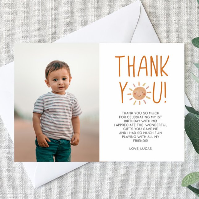First Trip Around The Sun 1st Birthday Party Thank You Card (Creator Uploaded)