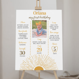 First Trip Around The Sun 1st Birthday  Poster