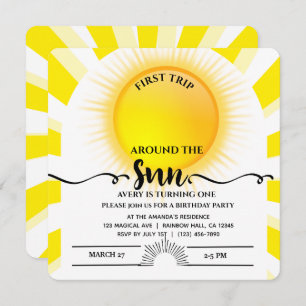 First Trip Around The Sun 1st Birthday Square