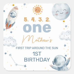 First Trip Around the Sun 1st Birthday Sticker