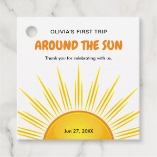 First Trip Around the Sun 1st Birthday Thank You  Favour Tags