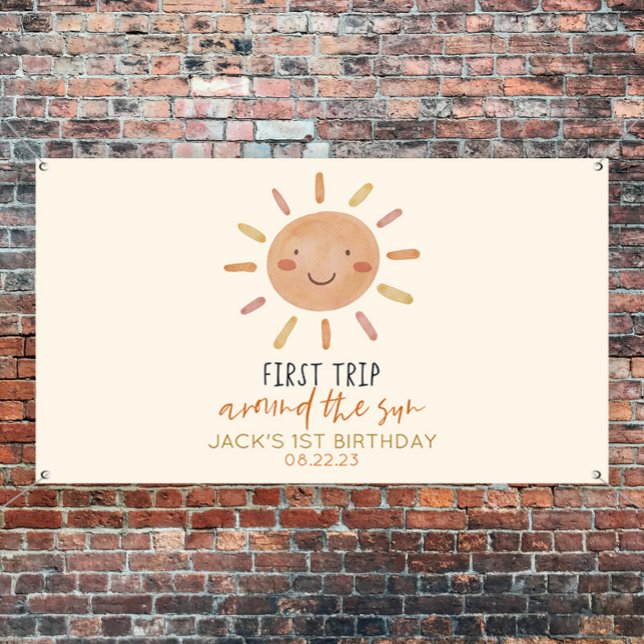 First Trip Around The Sun 1st First Birthday Banner (Creator Uploaded)