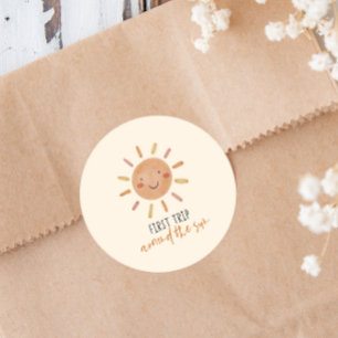 First Trip Around The Sun 1st First Birthday Favou Classic Round Sticker