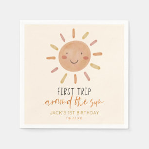 First Trip Around The Sun 1st First Birthday Party Napkin