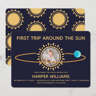 First Trip Around the Sun Baby Birthday Invitation