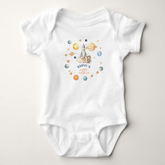 First Trip Around the Sun Baby One-Piece Bodysuit (Front)