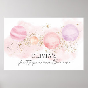 First Trip Around The Sun Banner Backdrop Poster