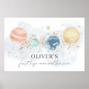 First Trip Around The Sun Banner Backdrop Poster