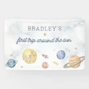 First Trip Around the Sun Banner Sign