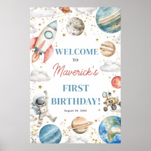 First Trip Around the Sun Birthday 24x36 Welcome Poster