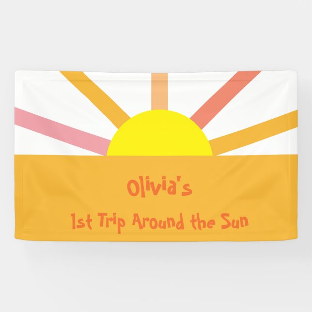 First trip around the Sun birthday banner (Horizontal)