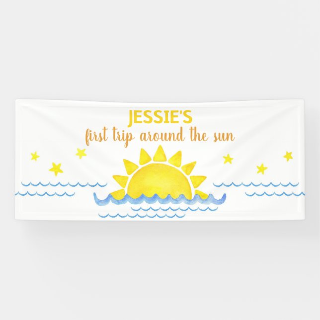 First Trip Around the Sun Birthday Banner – Boho S (Horizontal)
