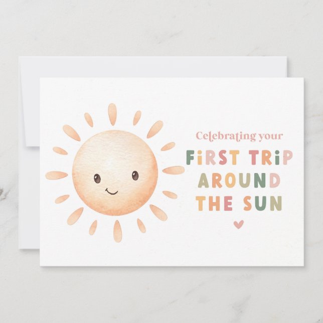 First Trip Around the Sun Birthday Card - Printabl (Front)