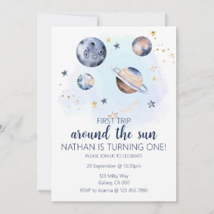 First Trip Around The Sun Birthday Invitation