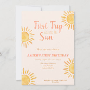 First Trip Around the Sun Birthday Invitation