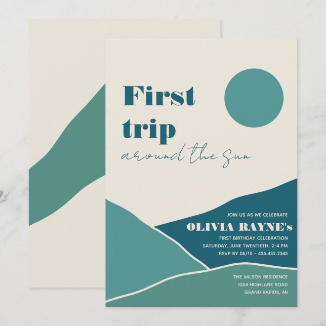 First Trip Around the Sun | Birthday Invitation (Front/Back)