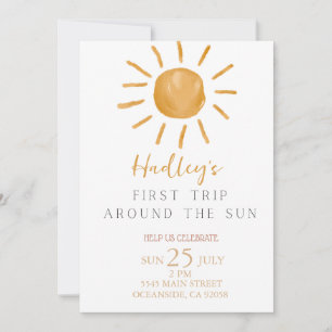 first trip around the sun Birthday Invitation