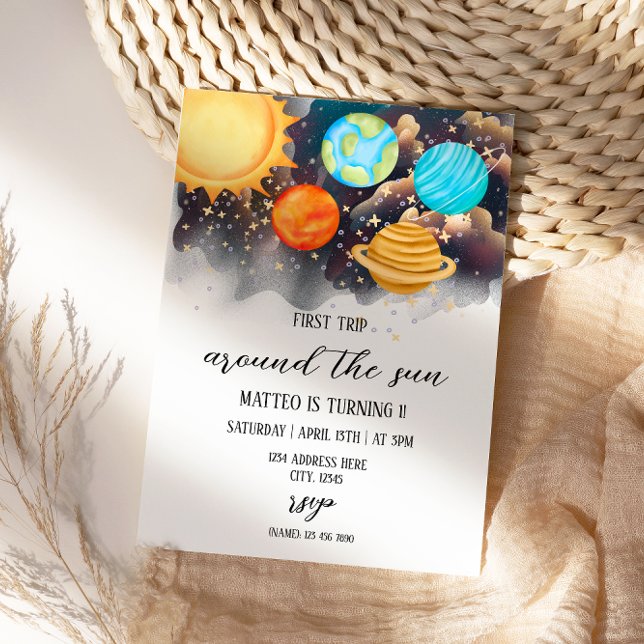 First Trip Around the Sun Birthday Invitation (Creator Uploaded)