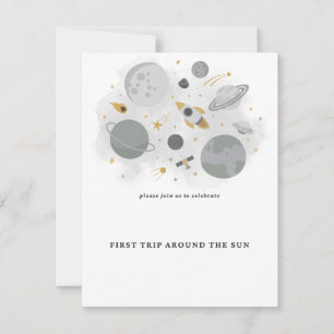 first trip around the sun birthday invitation 1st 