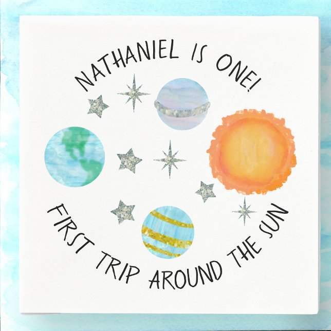 First Trip Around The Sun Birthday Paper Napkins (Creator Uploaded)