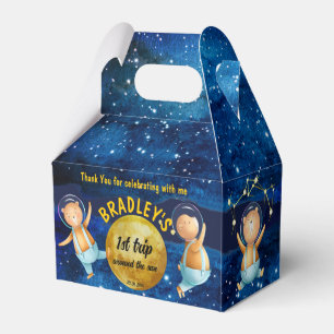 First trip around the sun birthday party custom favour box