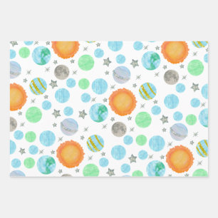 First Trip Around The Sun Birthday Party Decor Wrapping Paper Sheet