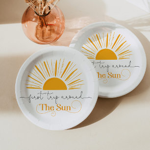 First trip around the sun birthday party paper plate