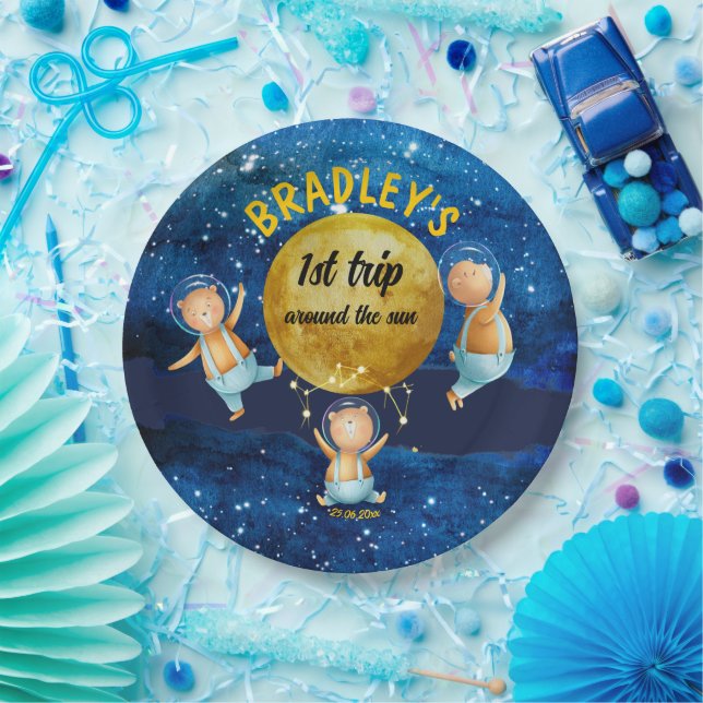 First trip around the sun birthday party plates (Party)