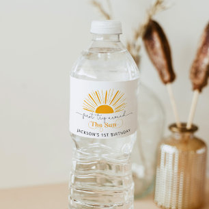 First trip around the sun birthday party water bottle label