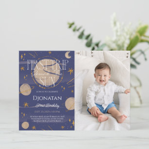 First Trip Around The Sun Birthday Photo Invitation