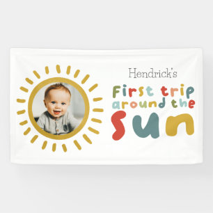 First Trip Around The Sun Birthday Photo Sign