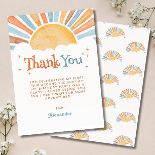 First Trip Around the Sun Birthday Thank You Card