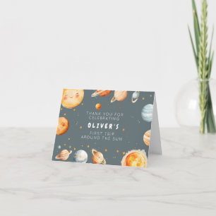 First Trip Around the Sun Birthday Thank You Card